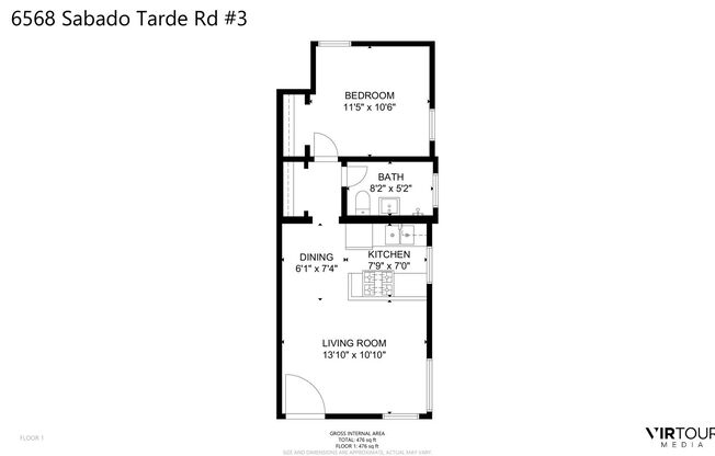 1 bed, 1 bath, 600 sqft, $2,489.4, Unit 3