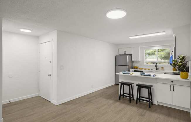 this is a photo of the kitchen of a 560 square foot, 1 bedroom apartment at as