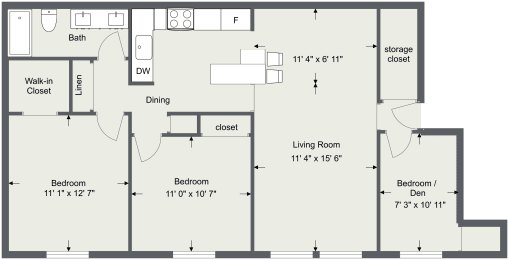 3 beds, 1 bath, 1,250 sqft, $1,546