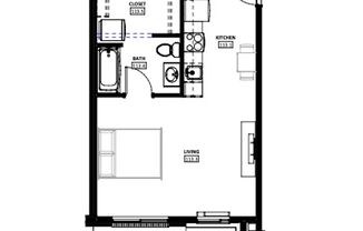 Studio, 1 bath, 458 sqft, $1,395, Unit 303