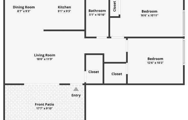 2 beds, 1 bath, $1,550, Unit # 42