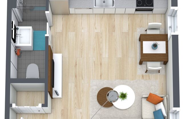 Studio, 1 bath, 300 sqft, $1,895, Unit 4820-23