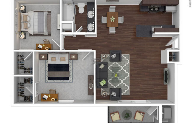 2 beds, 1 bath, 937 sqft, $1,573