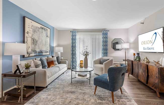 Living Room with Vinyl Plank Flooring