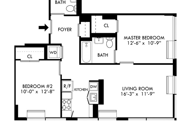 2 beds, 2 baths, $5,995, Unit 3D