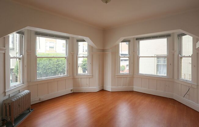 OPEN HOUSE: Tuesday (7/29) 6:30pm-6:50pm. Bright, second floor corner studio near Union Square, Shared Laundry, Elevator in Building (797 Bush #201)
