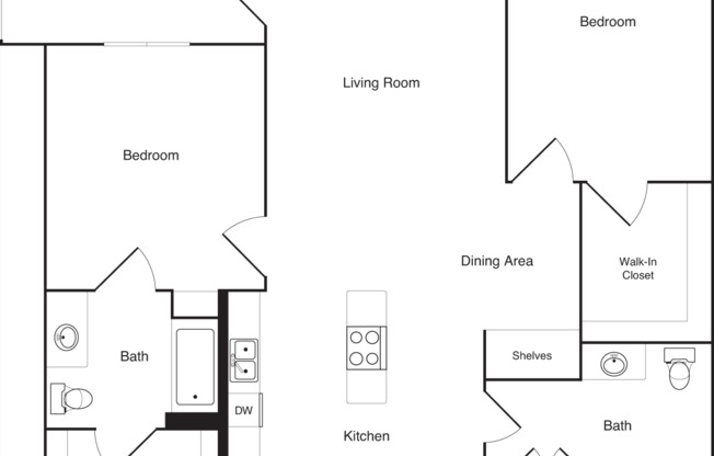 2 beds, 2 baths, 1,158 sqft, $2,430, Unit 8-410