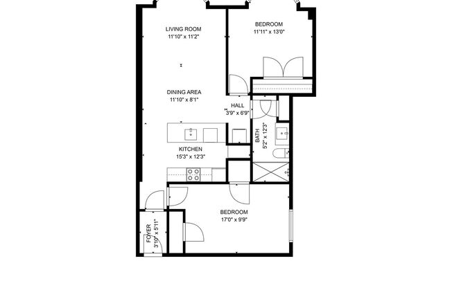 2 beds, 1 bath, 834 sqft, $1,720, Unit 218 - 401