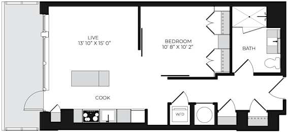 1 bed, 1 bath, 600 sqft, $3,099