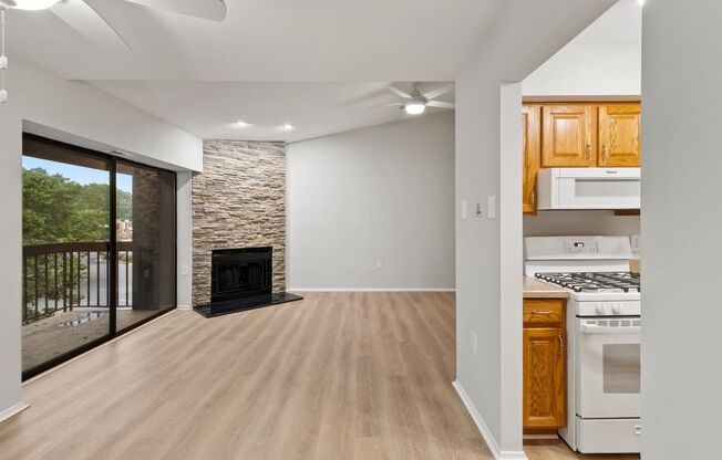 Renovated 3rd floor top level condo with vaulted ceilings.