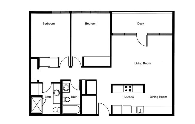 2 beds, 2 baths, 970 sqft, $1,695, Unit 302