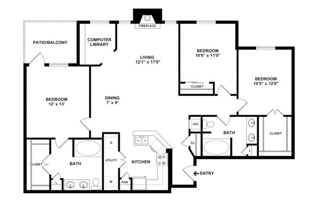 3 beds, 2 baths, 1,411 sqft, $2,075