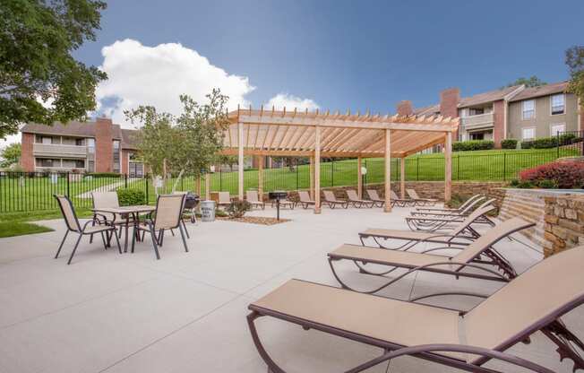 Patio at Coventry Oaks Apartments, Overland Park, KS, 66214