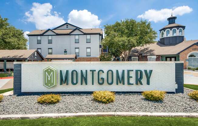 A sign that says Montgomery in front of a building.