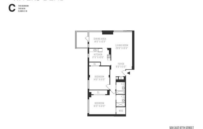 2 beds, 2 baths, $10,083, Unit 19C