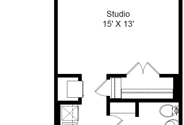 Studio, 1 bath, 375 sqft, $1,285