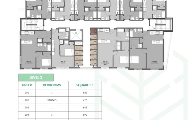 1 bed, 1 bath, 583 sqft, $1,995, Unit 201