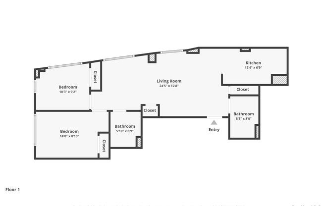 2 beds, 1.5 baths, 826 sqft, $5,800, Unit 5J