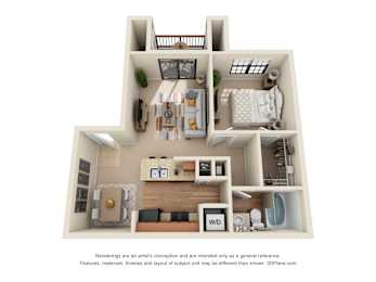 1 bed, 1 bath, 716 sqft, $1,345