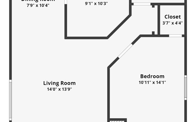 1 bed, 1 bath, $1,299, Unit 3