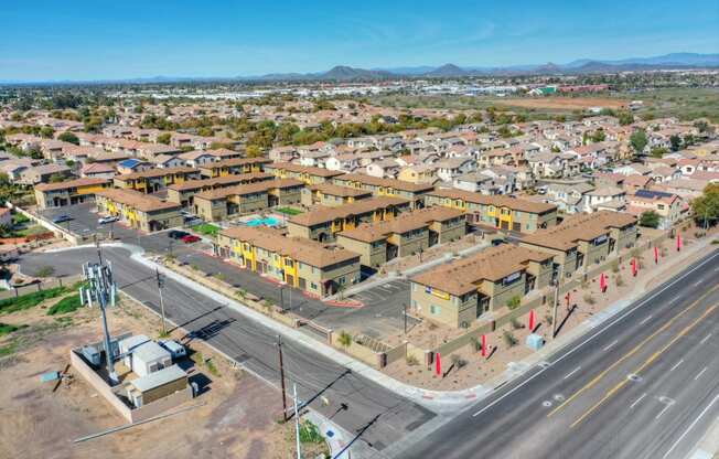 Aerial view at San Vicente Townhomes in Phoenix AZ