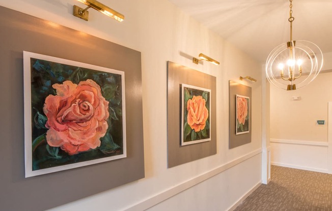 Art Gallery with roses at The Roseberry, South Carolina, 29223
