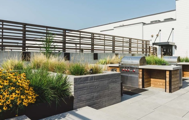 Grill with friends and loved ones on the rooftop deck