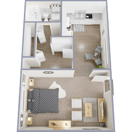 Studio, 1 bath, 500 sqft, $929