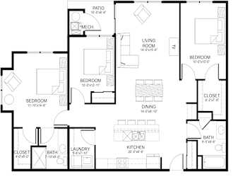 3 beds, 2 baths, 1,358 sqft, $1,399