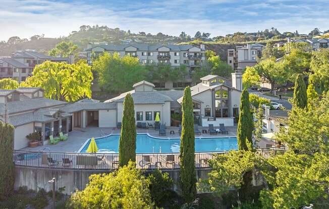 a view of the pool at the resort at napoleonoleon apartments and villas