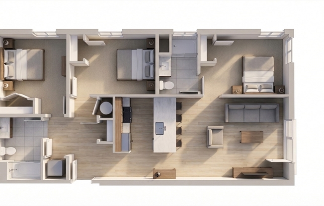 3 beds, 2 baths, 1,046 sqft, $6,500, Unit 301