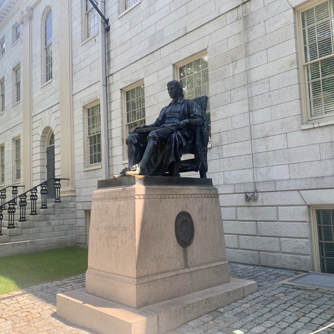 John Harvard Statue in Harvard Yard 