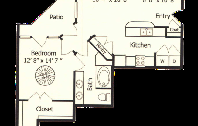 1 bed, 1 bath, 906 sqft, $1,628, Unit 422