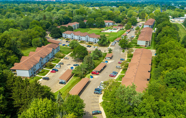 Aerial Community View at Emerald Park Apartments in Kalamazoo, MI
