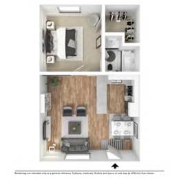 1 bed, 1 bath, 630 sqft, $945