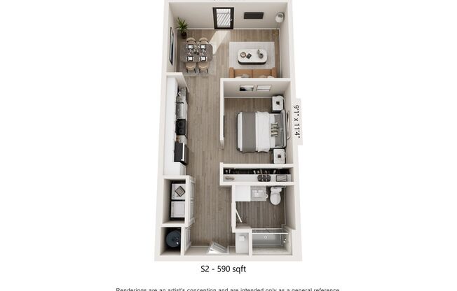 Studio, 1 bath, 590 sqft, $1,475, Unit 5808216