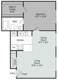 1 bed, 1 bath, 585 sqft, $1,050