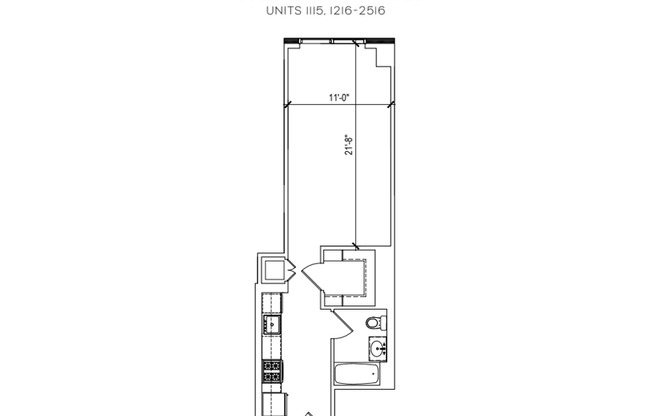 Studio, 1 bath, $3,852, Unit 2116