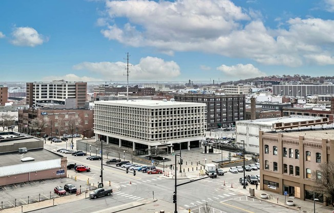 Amazing downtown views at Orpheum Tower Apartments in Omaha, NE