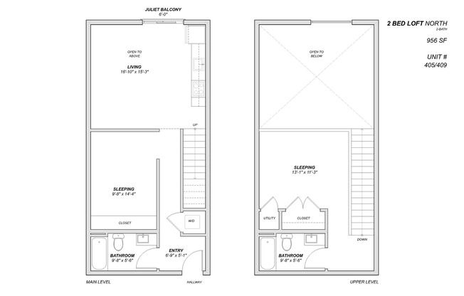 2 beds, 2 baths, 956 sqft, $2,250, Unit 409