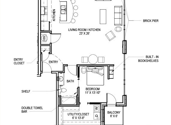 1 bed, 1 bath, 1,056 sqft, $2,435, Unit 212