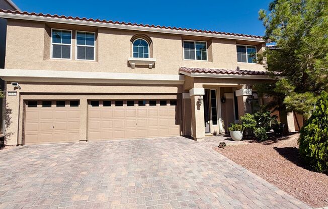 Stunning 4 bedroom 3.5 bath home with a 3 car garage! Home features many rare upgrades including real hardwood flooring, a wood framed shed, a large openable canopy, and pavers & turf! All windows have sun shades instead of blinds! All bedrooms have walk