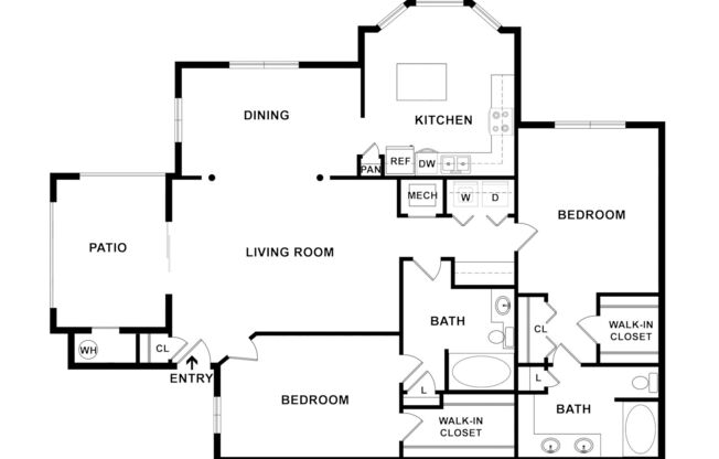 2 beds, 2 baths, 1,525 sqft, $1,909