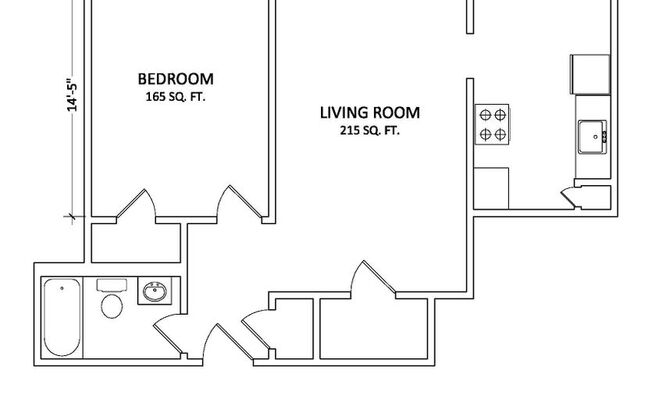 1 bed, 1 bath, 570 sqft, $2,295, Unit 203