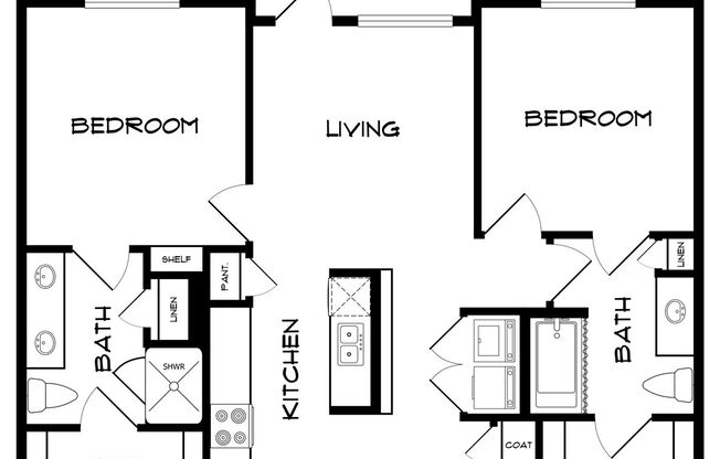 2 beds, 2 baths, 998 sqft, $1,699, Unit 1104