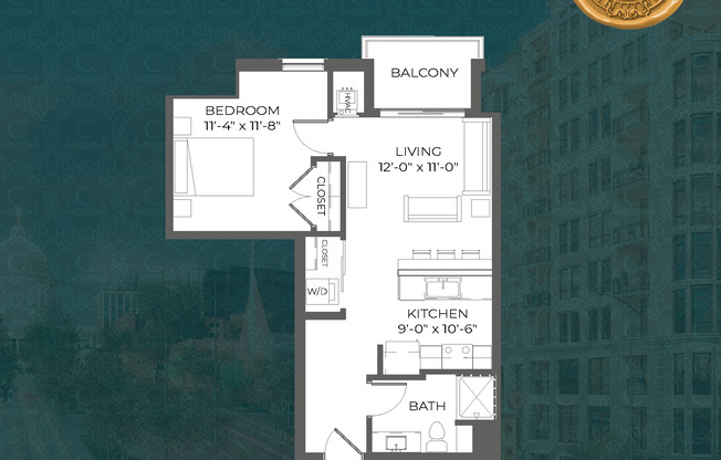 1 bed, 1 bath, 670 sqft, $2,350, Unit 512