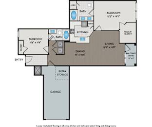 2 beds, 2 baths, 1,246 sqft, $1,790