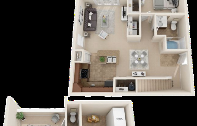 1 bed, 1.5 baths, 979 sqft, $2,220, Unit 400-402