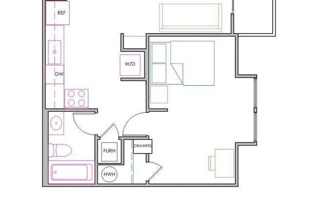 1 bed, 1 bath, 558 sqft, $1,365