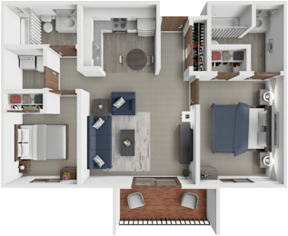 2 beds, 2 baths, 860 sqft, $1,275